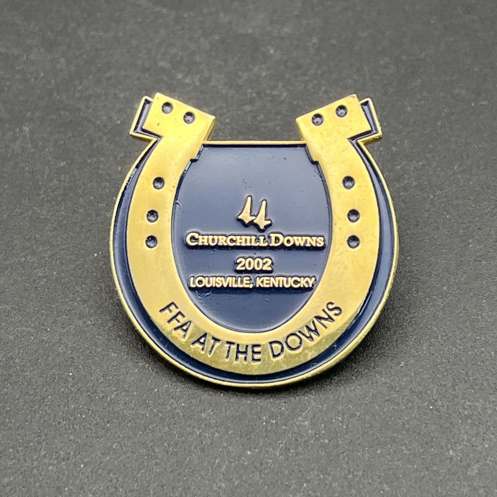 Churchill Downs Louisville 2002 FFA At The Downs Horseshoe Lapel Hat Pin
